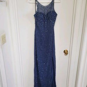 Fully beaded prom gown